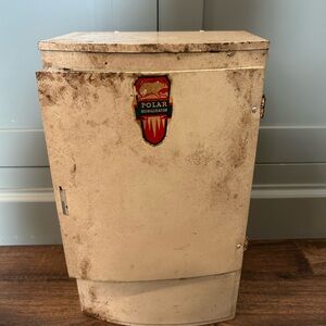 Vintage tin child’s refrigerator